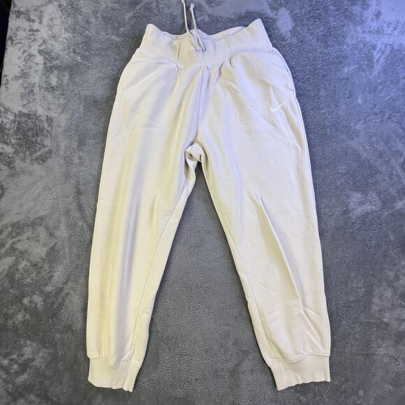 Nike Sweatpants Mens Large Cream DQ5688-104 Fleece Joggers Athletic Pants Logo - Picture 1 of 9